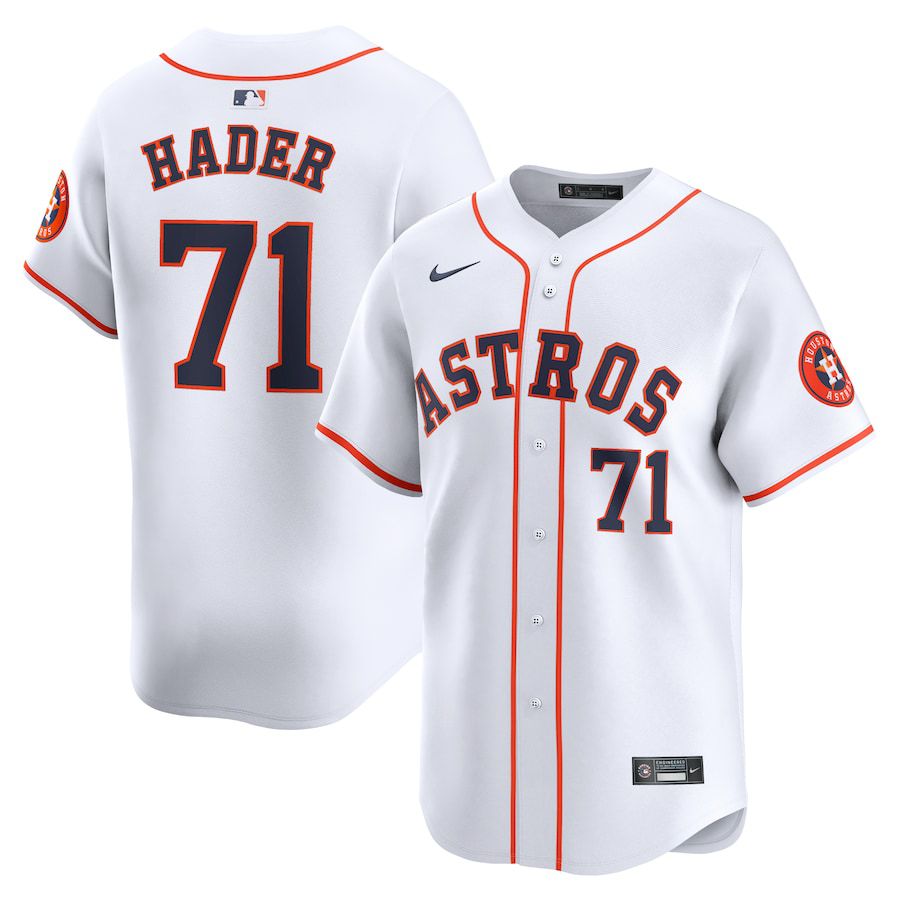 Men Houston Astros 71 Josh Hader Nike White Home Limited Player MLB Jersey